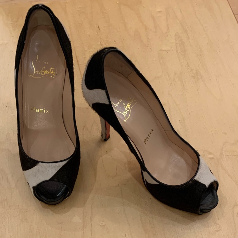 Christian Louboutin cow hide stiletto pumps